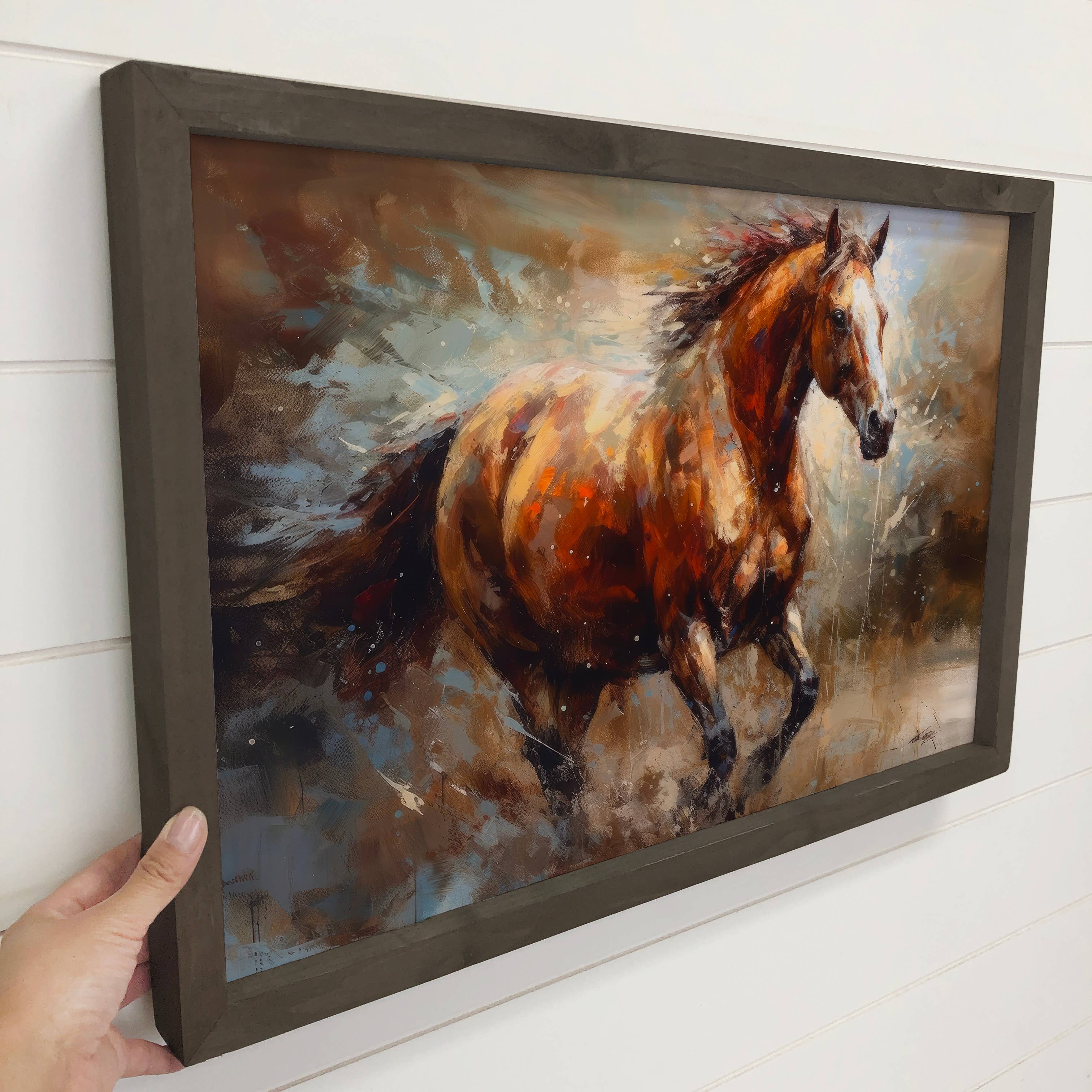 Horse in Motion - Farmhouse Wall Decor - Framed Animal Art