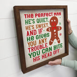 The Perfect Man - Funny Framed Holiday Word Sign Decor