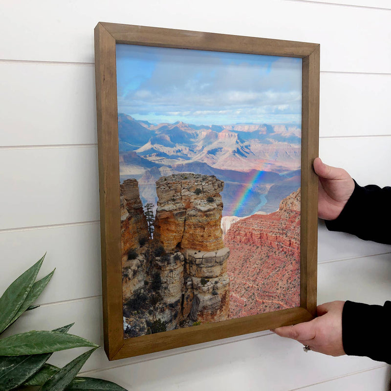 Grand Canyon Rainbow - Framed Nature Wall Art - Living Room