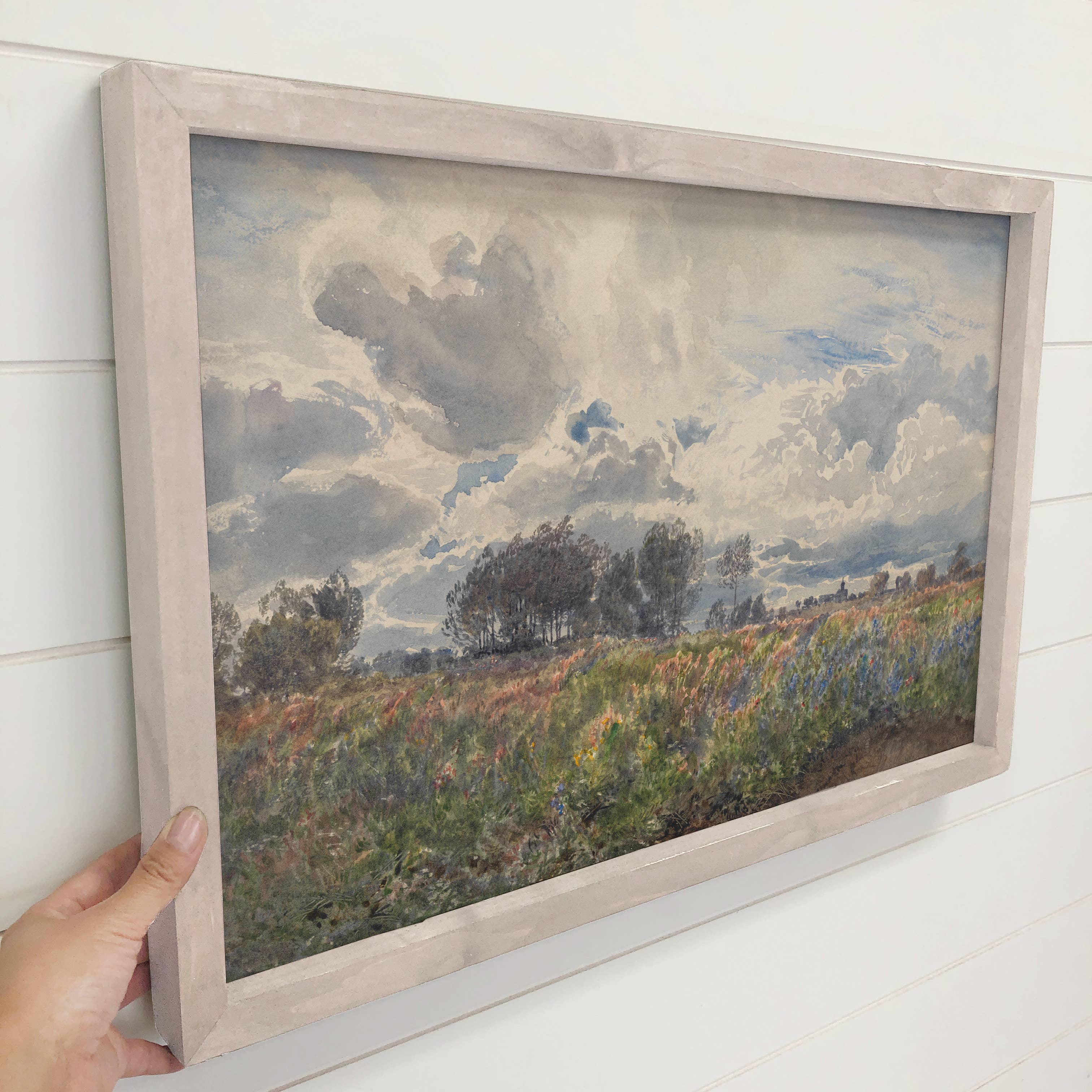 June Meadow - Meadow Landscape Canvas Art - Wood Framed Art