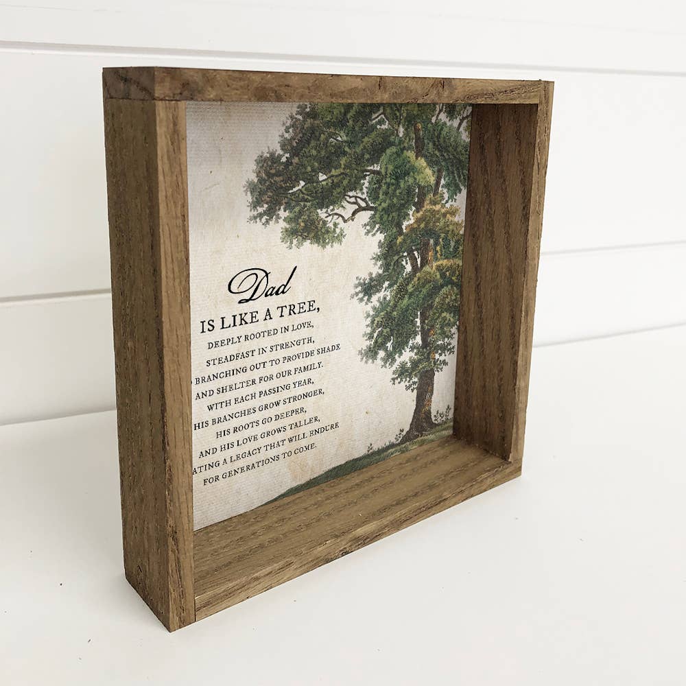 Dad is Like a Tree - Fathers Day Gift - Dad Poem with Frame