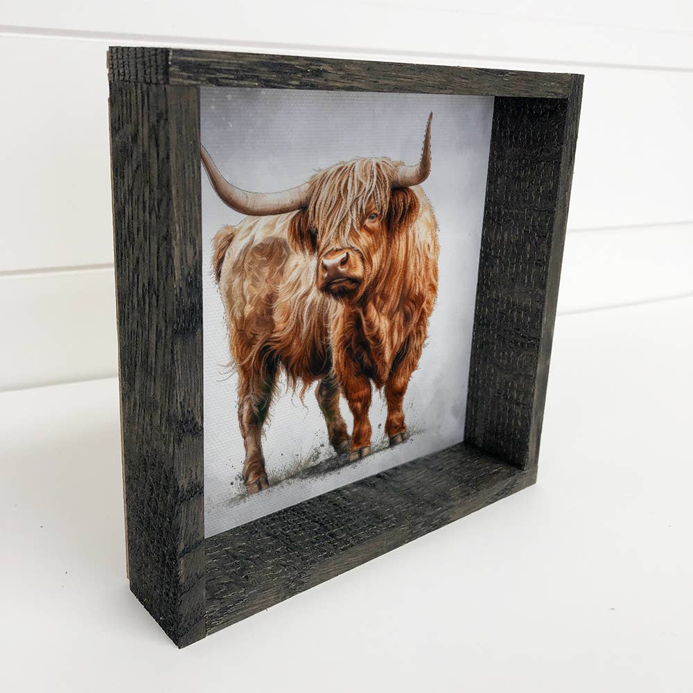 Majestic Highland Cow - Cute Framed Animal Wall Art - Decor