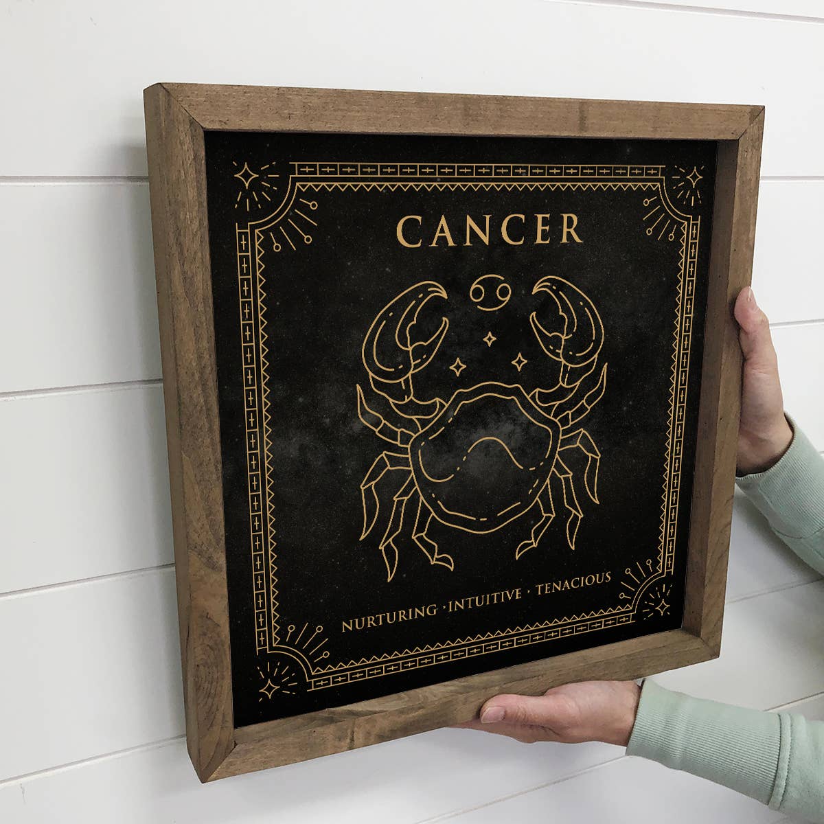 Cancer Zodiac Horoscope Sign Canvas and Wood Wall Art