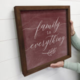 Small Shelf Sitting Canvas & Wood Sign Family is Everything