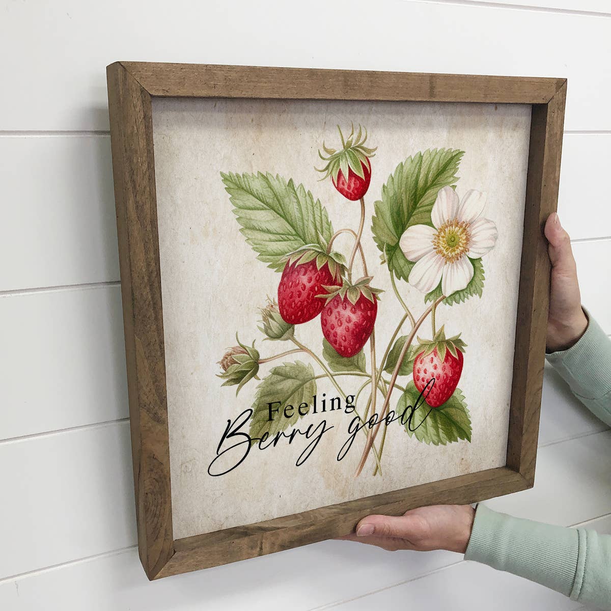 Feeling Berry Good - Strawberry Word Art - Cute Strawberry