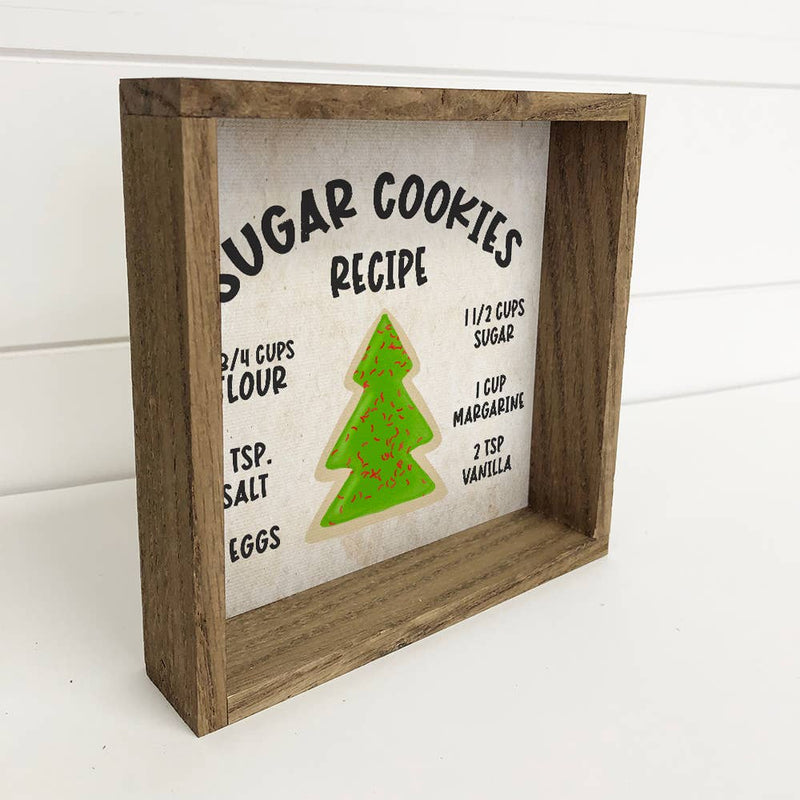 Christmas Sugar Cookie Recipe Small Canvas Sign