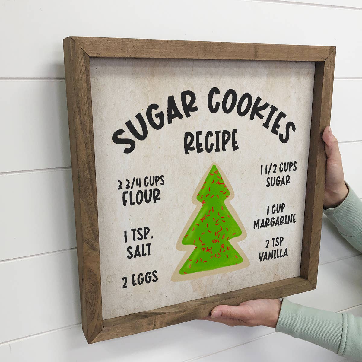 Christmas Sugar Cookie Recipe Small Canvas Sign