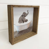 Elephant in Bubble Bath Cute Animal Bathroom Wall Shelf Art