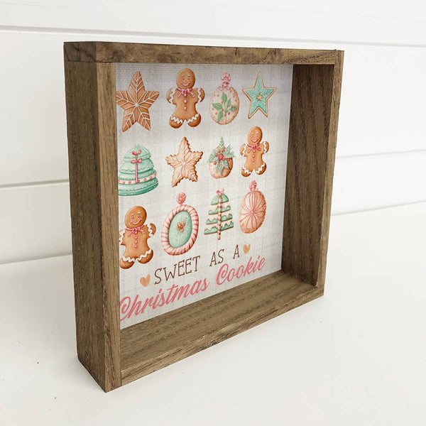 Sweet as a Christmas Cookie - Framed Holiday Canvas Art