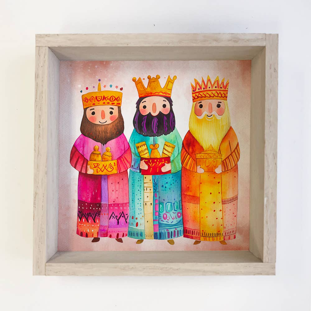 Cute Nativity Three Kings With Gifts - Nativity Canvas Art