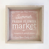 Fresh Pink Flower Market - Cute Summer Sign - Cute Word Sign