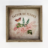 Jardin Le Fleurs - Vintage French Inspired Flower Wood Sign