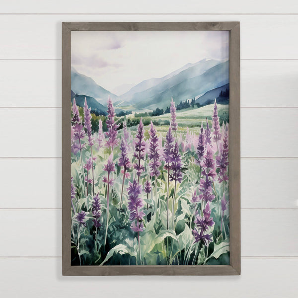 Patchouli Field - Mountain Landscape Canvas Art - Framed Art