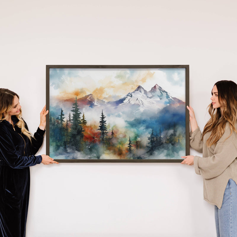 Mountain Heights - Mountain Landscape Canvas Art - Framed