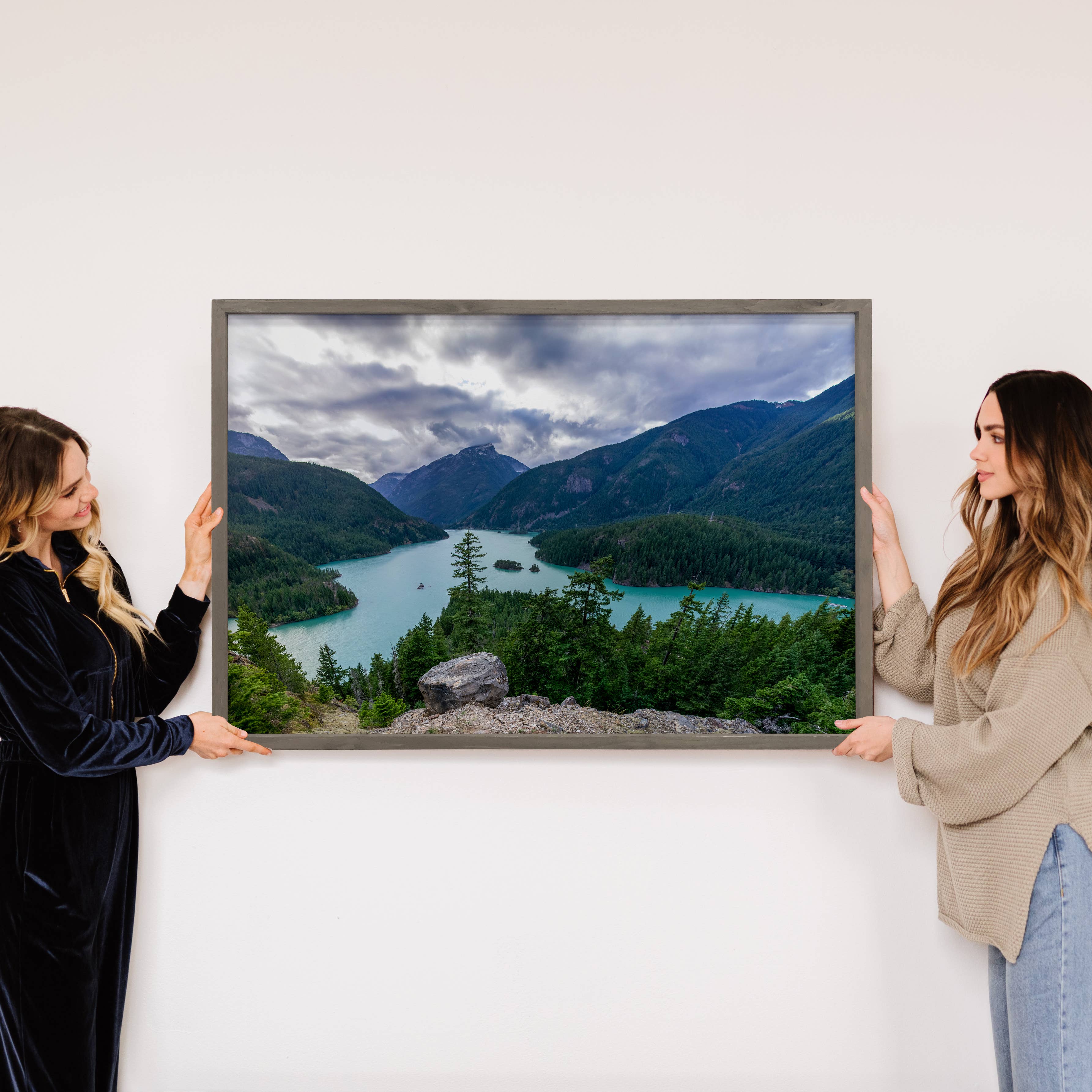 Diablo Lake Washington - Framed Nature Photograph - Cabin