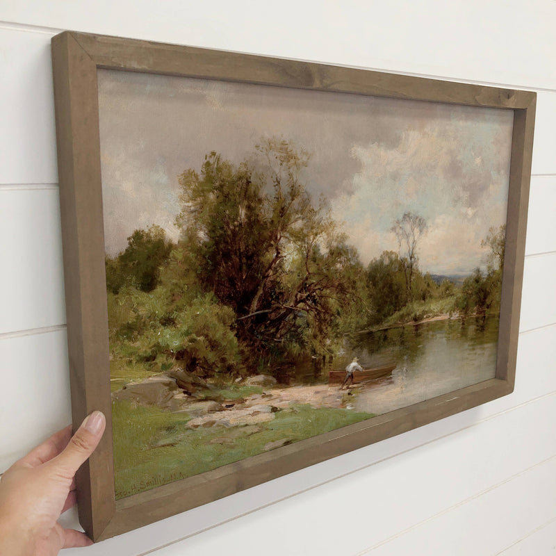 Gone Fishing - Nature Canvas Art - Wood Framed Wall Art