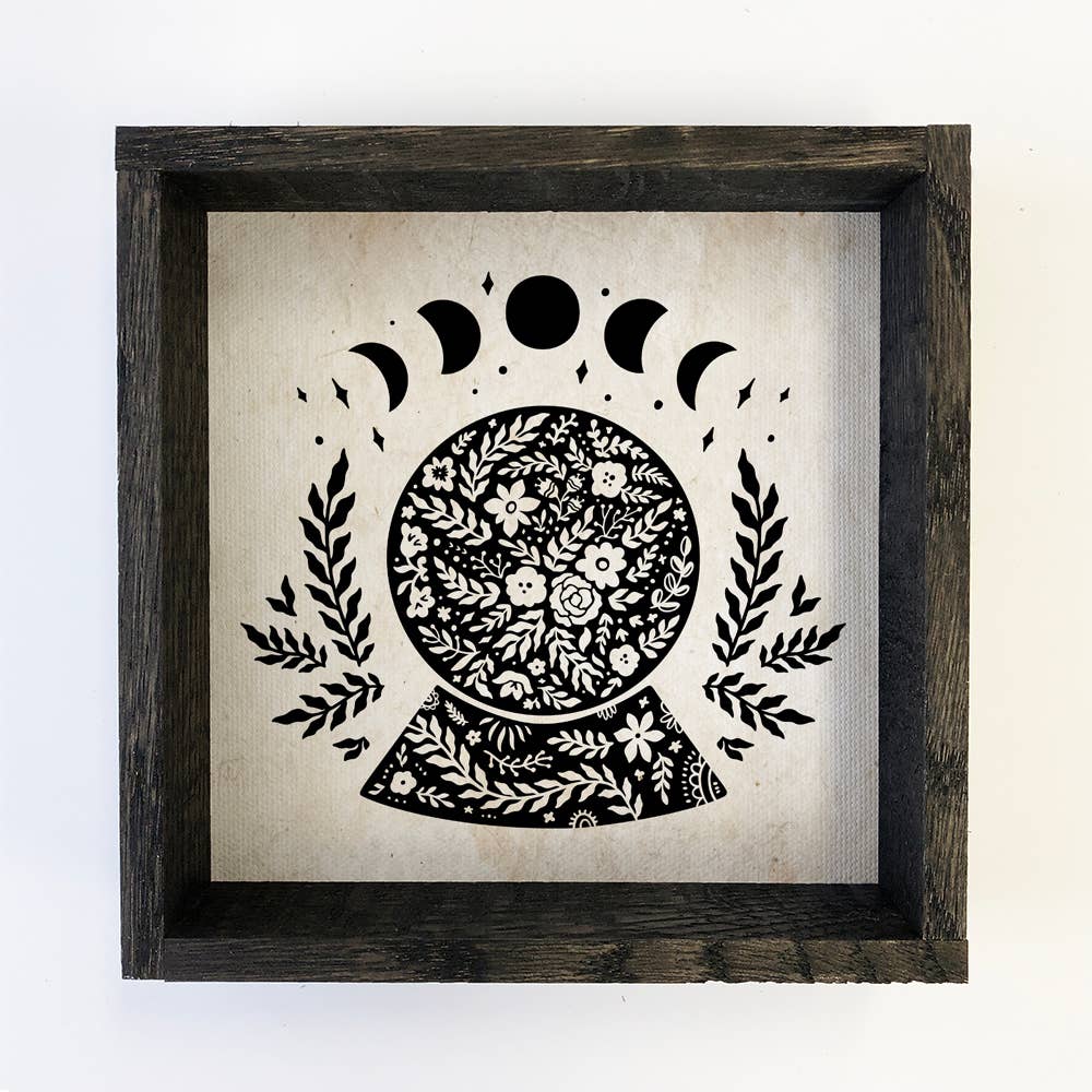 Magic Crystal Ball Mystical Moon Canvas Small Sign