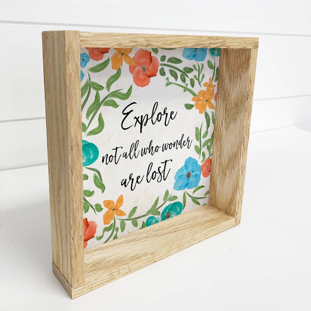 Springtime Art- Explore Spring Colorful Floral Sign-