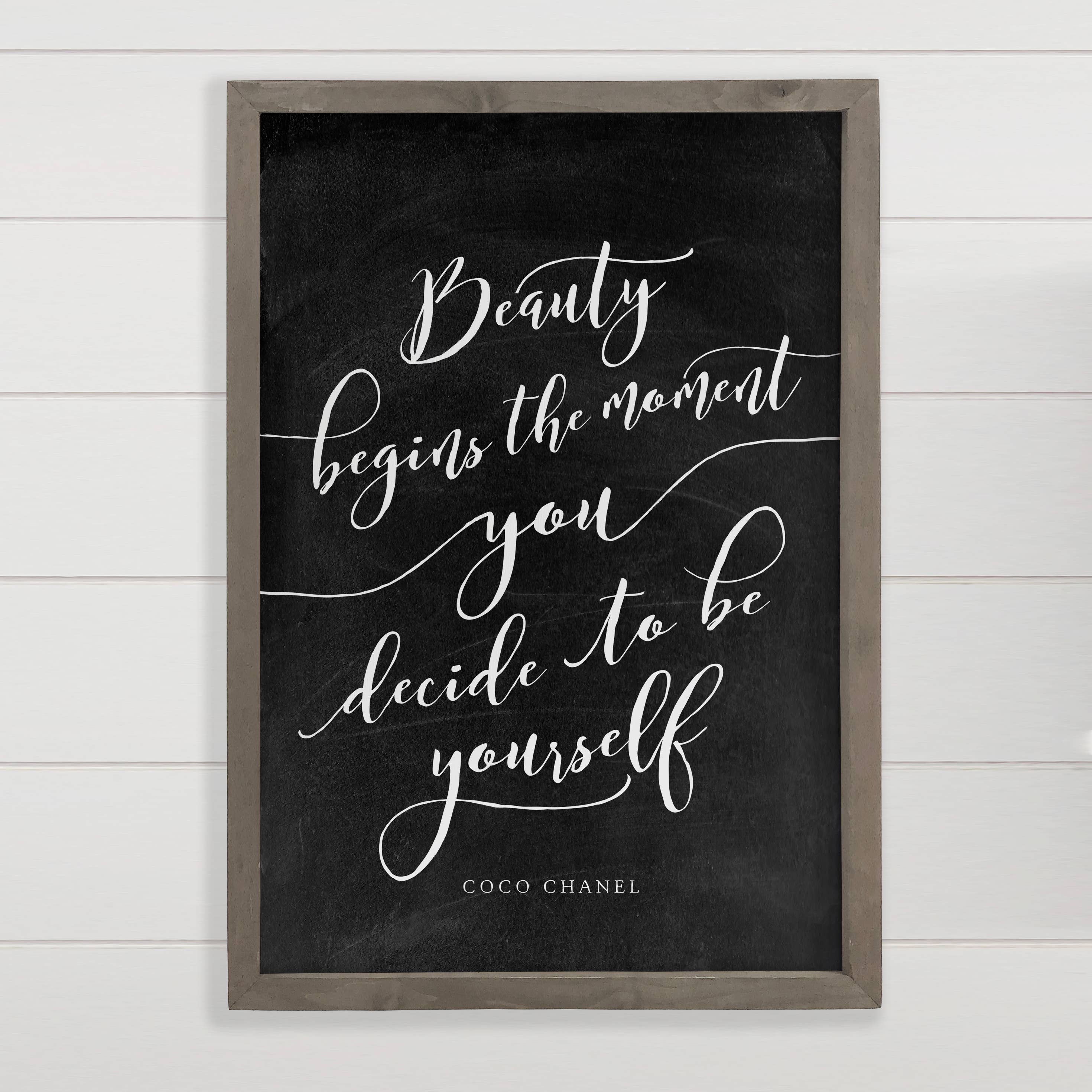 Beauty Begins the Moment - Quote Canvas Art - Wood Framed