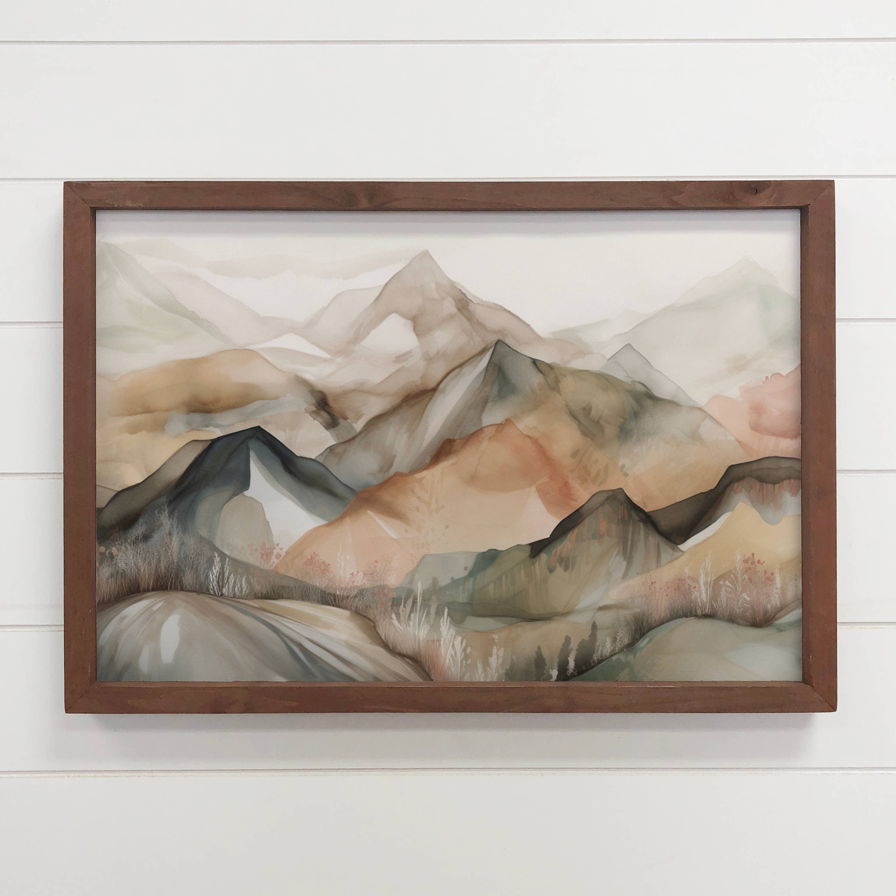 Siena Mountains - Mountain Landscape Canvas Art - Wood Frame