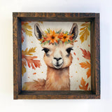 Fall Farm Animals Llama - Cute Animal Canvas Art