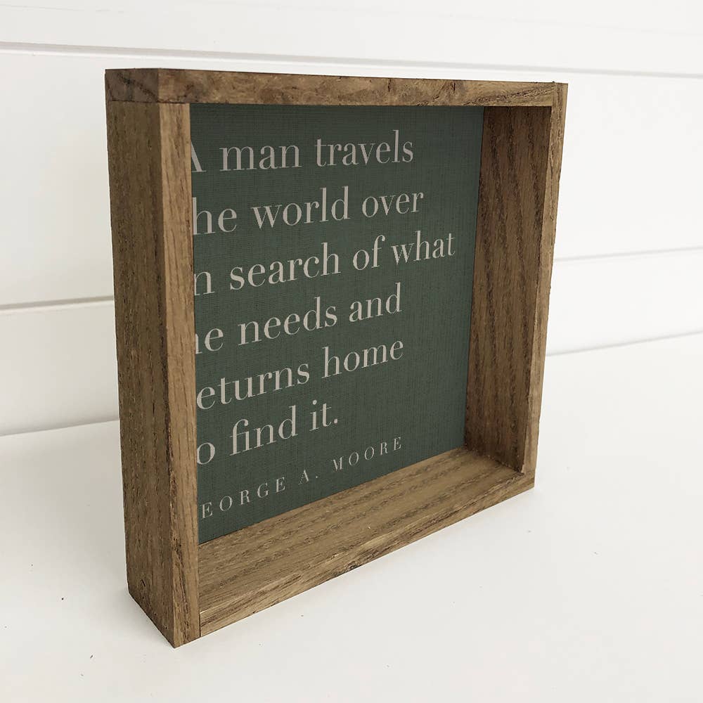 Quote A Man Travels - Farmhouse Word Art - Canvas Wall Art