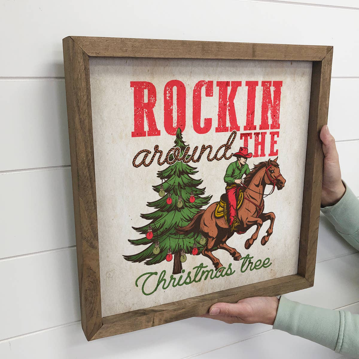 Western Rockin Around the Christmas Tree - Western Canvas