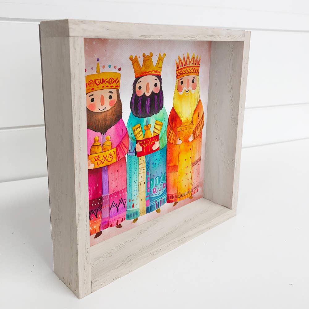 Cute Nativity Three Kings With Gifts - Nativity Canvas Art