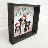 Happy Collie Days - Cute Holiday Animal Canvas Wall Art