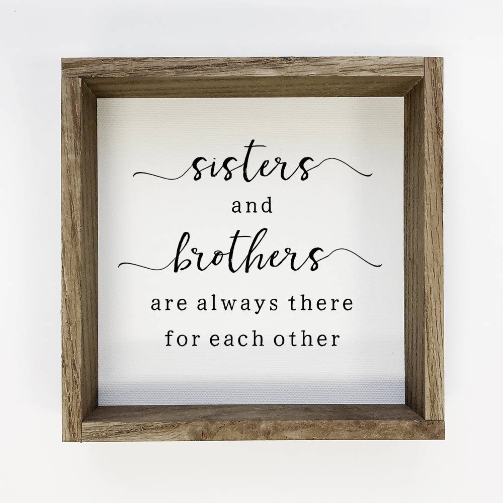 Sisters and Brothers - Sibling Word Sign - Cute Sibling Sign