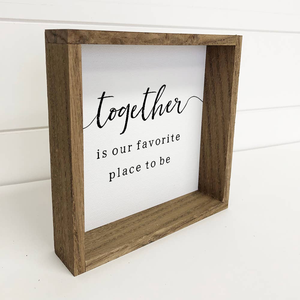 Together Is Our Favorite - Cute Couples Word Art with Frame