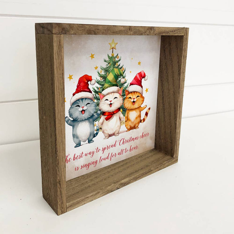 Christmas Cheer Cats - Cute Holiday Animal Canvas Art -