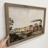 Vintage Train - Vintage Canvas Art - Wood Framed Vintage Art