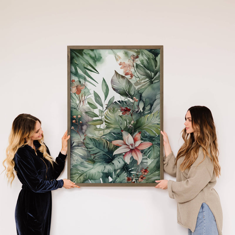 Tropical Bliss Wall Art - Tropical Canvas Art - Wood Framed