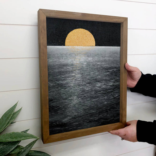 Moon Rising - Nature Canvas Art - Wood Framed Wall Art