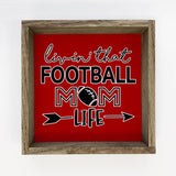 Custom Living That Football Mom Life Small Canvas Sign