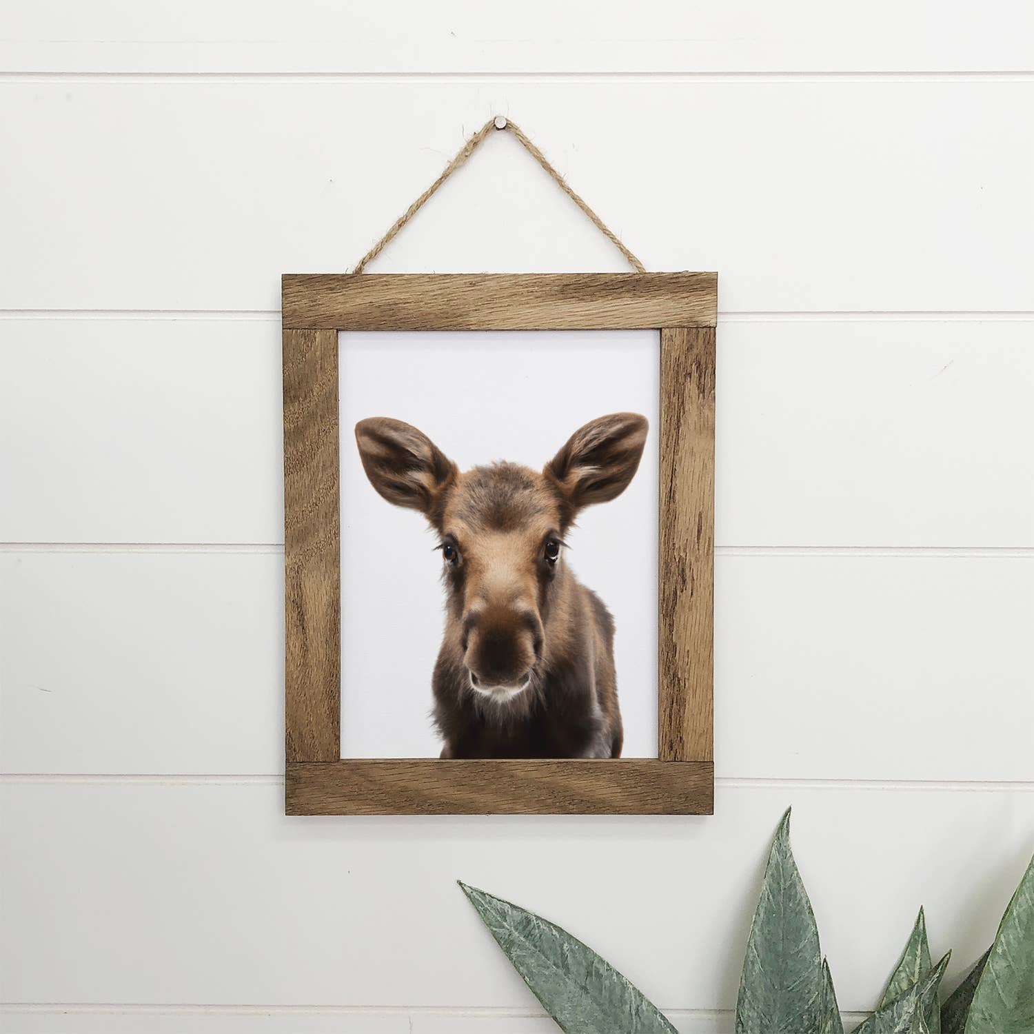 Baby Moose Wood Sign Cute Animal Wall Art