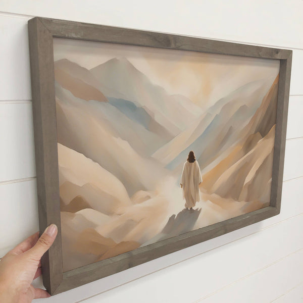 Jesus Christ in the Mountain Valley - Jesus Canvas Art