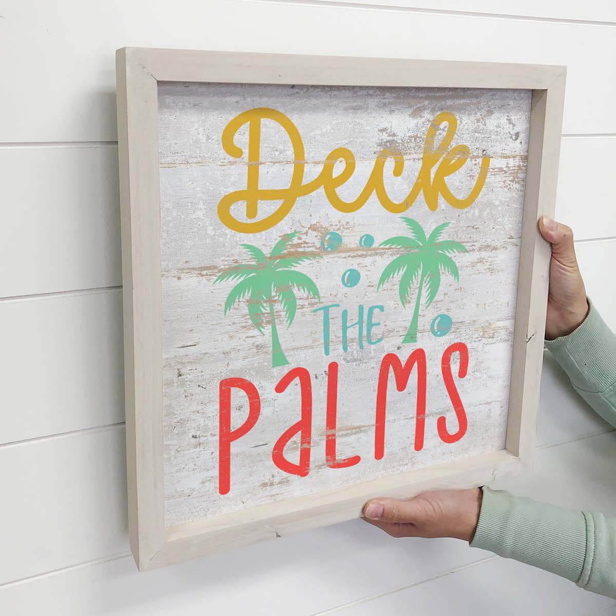 Deck the Palms - Beach House Holiday Word Sign Decor - Frame