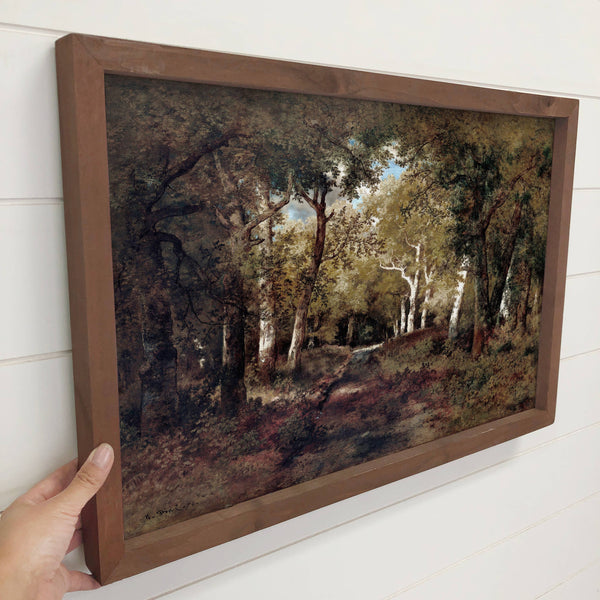 In the Forest - Framed Nature Canvas Art - Cabin Wall Decor