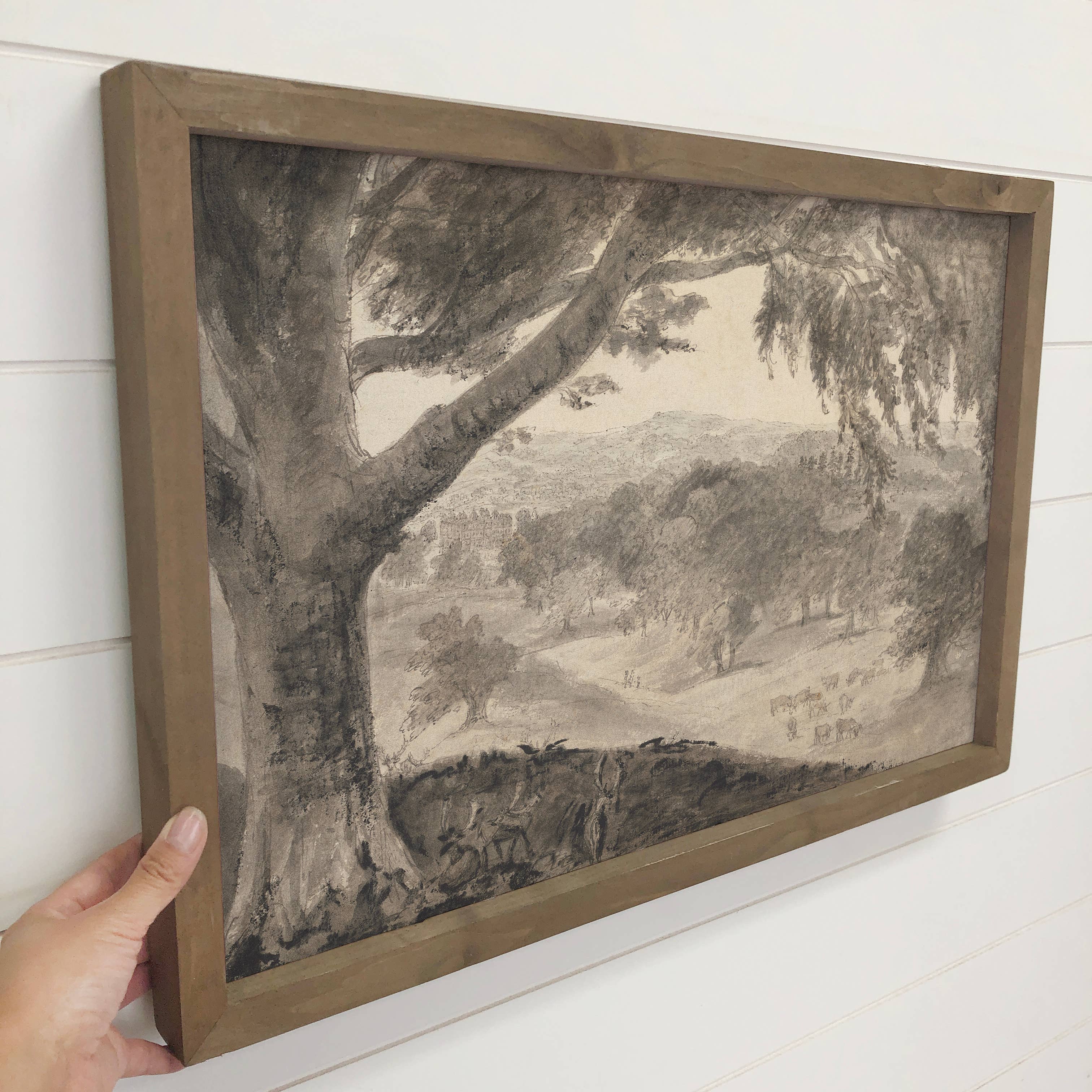 Overhanging Tree - Landscape Canvas Art - Wood Framed Art