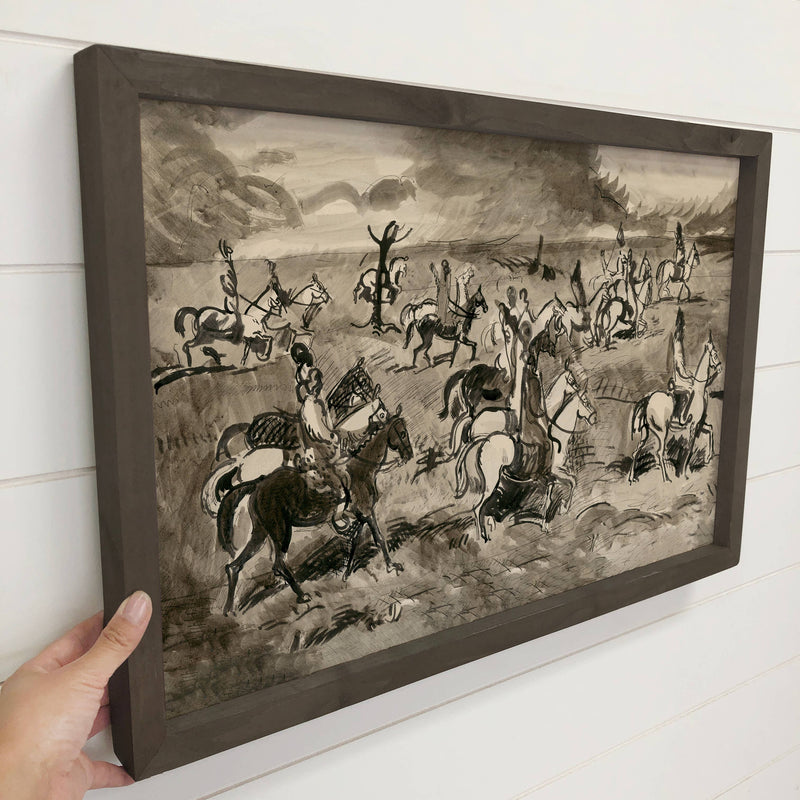 Horse Trail Ride - Horse Canvas Art - Wood Framed Artwork