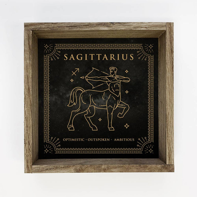 Sagittarius Zodiac Horoscope Sign Canvas and Wood Wall Art