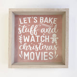 Lets Bake Stuff - Framed Holiday Word Sign - Farmhouse Decor