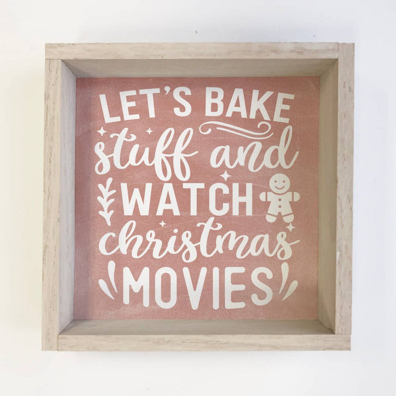 Lets Bake Stuff - Framed Holiday Word Sign - Farmhouse Decor