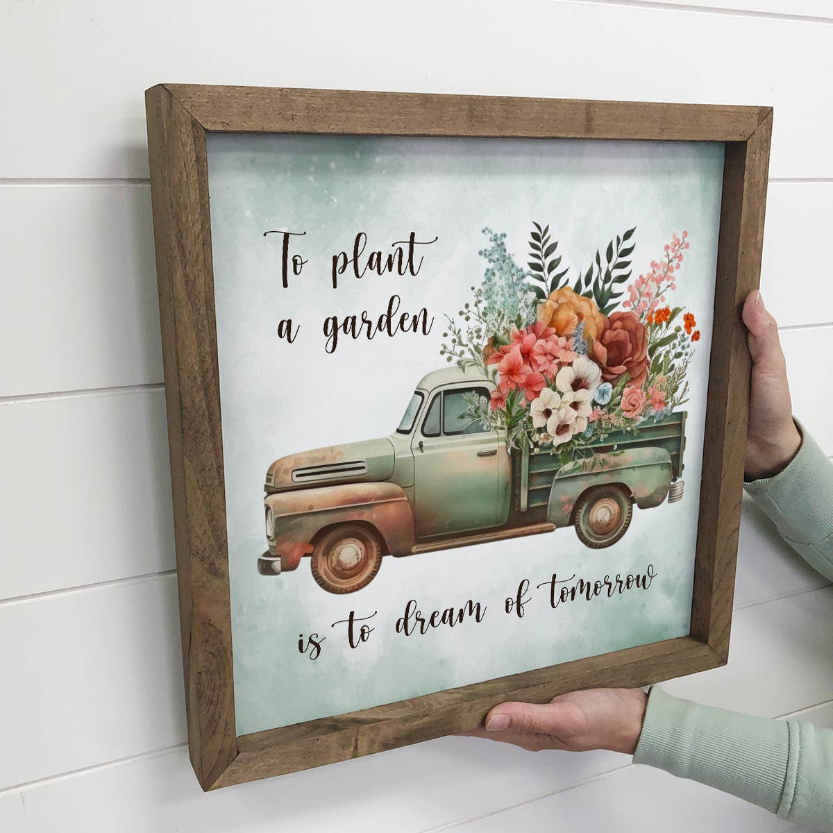 To Plant a Garden - Spring Time Vintage Truck Canvas Art