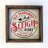 Old Fashioned Sleigh Rides - Framed Holiday Word Art - Sign