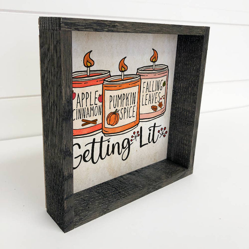 Getting Lit Fall Candles - Cute Fall Season Canvas Art