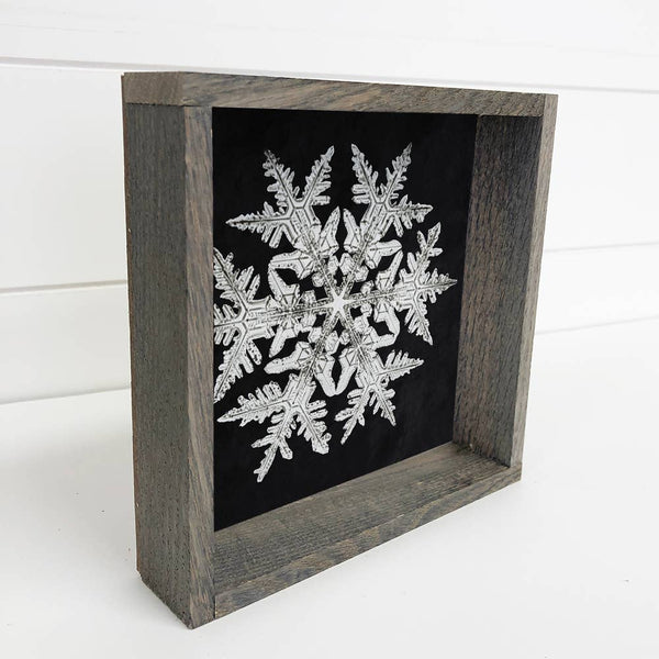 Real Snowflake 1 - Winter Canvas Wall Art - Snowflake Decor