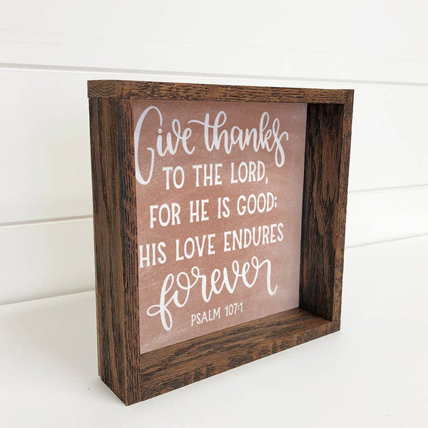 Give Thanks to the Lord Wall Art - Scripture Canvas Artwork